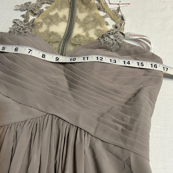 NWT JJs House Women's Evening Dress Beige Lace Size Small Cocktail Dress - Picture 7 of 9